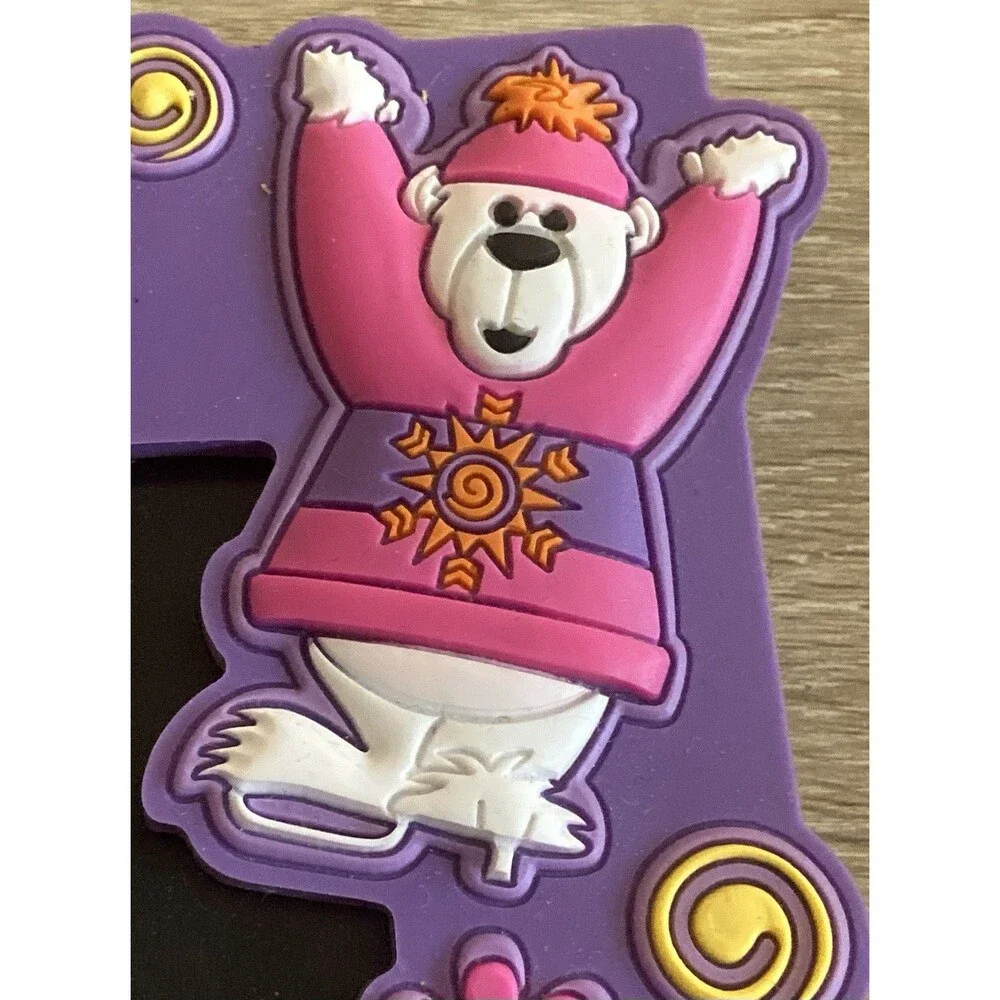 POLAR BEAR FRIENDS FOREVER purple plastic kids photo picture frame animals theme